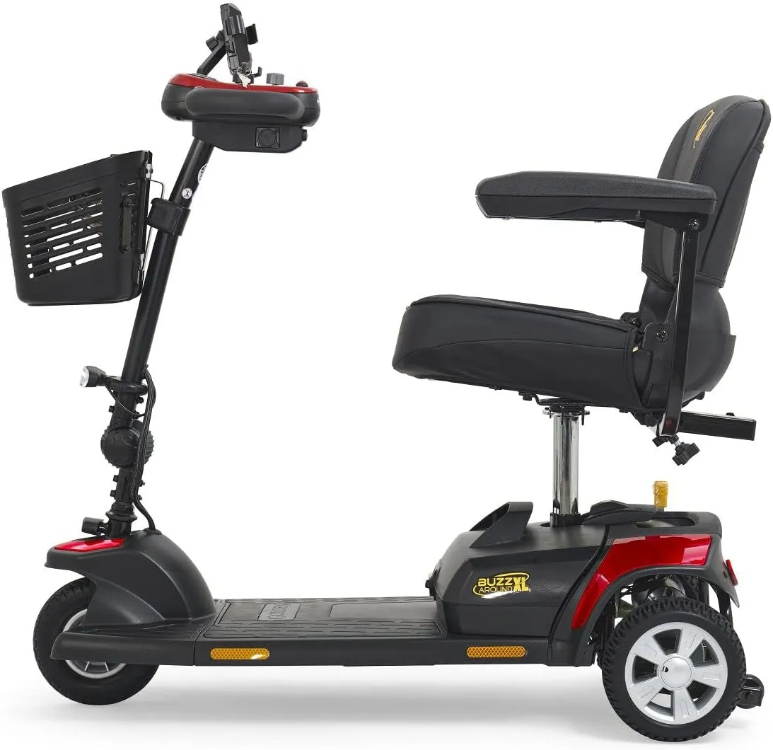 Golden Technologies Buzzaround XL 3-Wheel Compact Disassembling Mobility Scooter - GB121B-STD (Red)