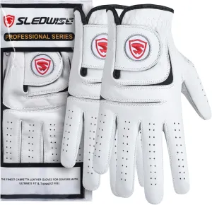 Golf Gloves Men Right Handed Golfer 2 Pack - 100% Cabretta Leather, Mens Golf Glove, All Weather
