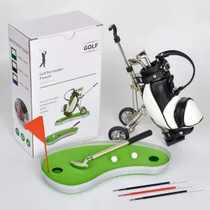 Golf Pen Holder with 3 Piece Pens Desktop Toys Decoration Entertainment Novelty Golf Pen