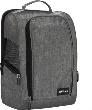 Golf Shoe Bag Zippered travel sport shoe bags With Mesh Ventilation, large back pocket and side pocket for men women black