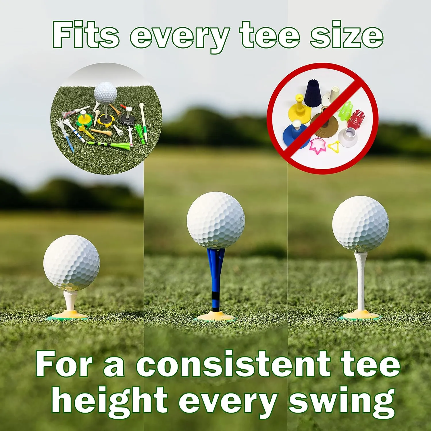 Golf Tee Holder, Great for Golf, Baseball and Softball for Putting Training Aid, Foot Placement, for Indoor and Outdoor Training, Made in USA