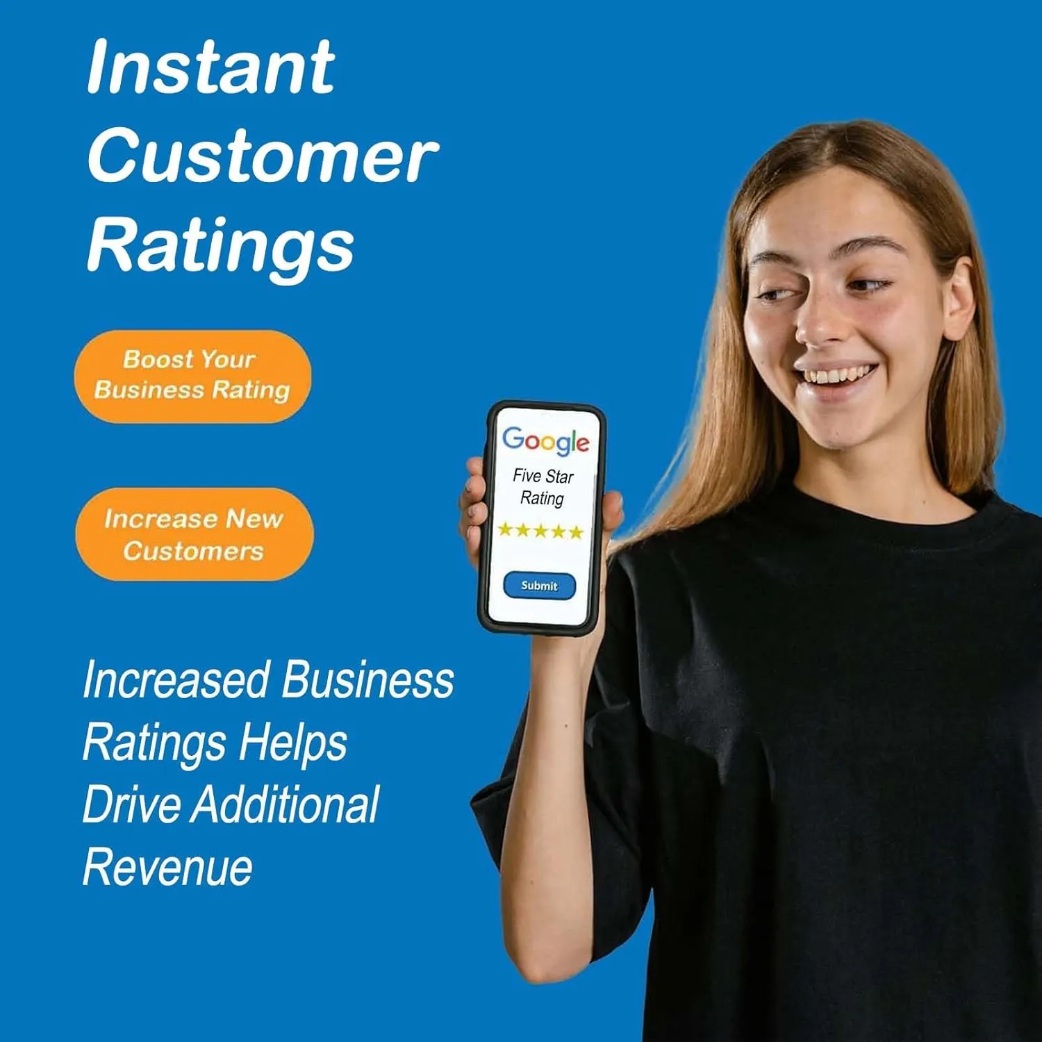 Google Review Tap Card (3 Pack) with QR Code and your Custom Logo | NFC and Custom QR Code Sign for Business | Includes Analytics and Customizable Landing Page | White