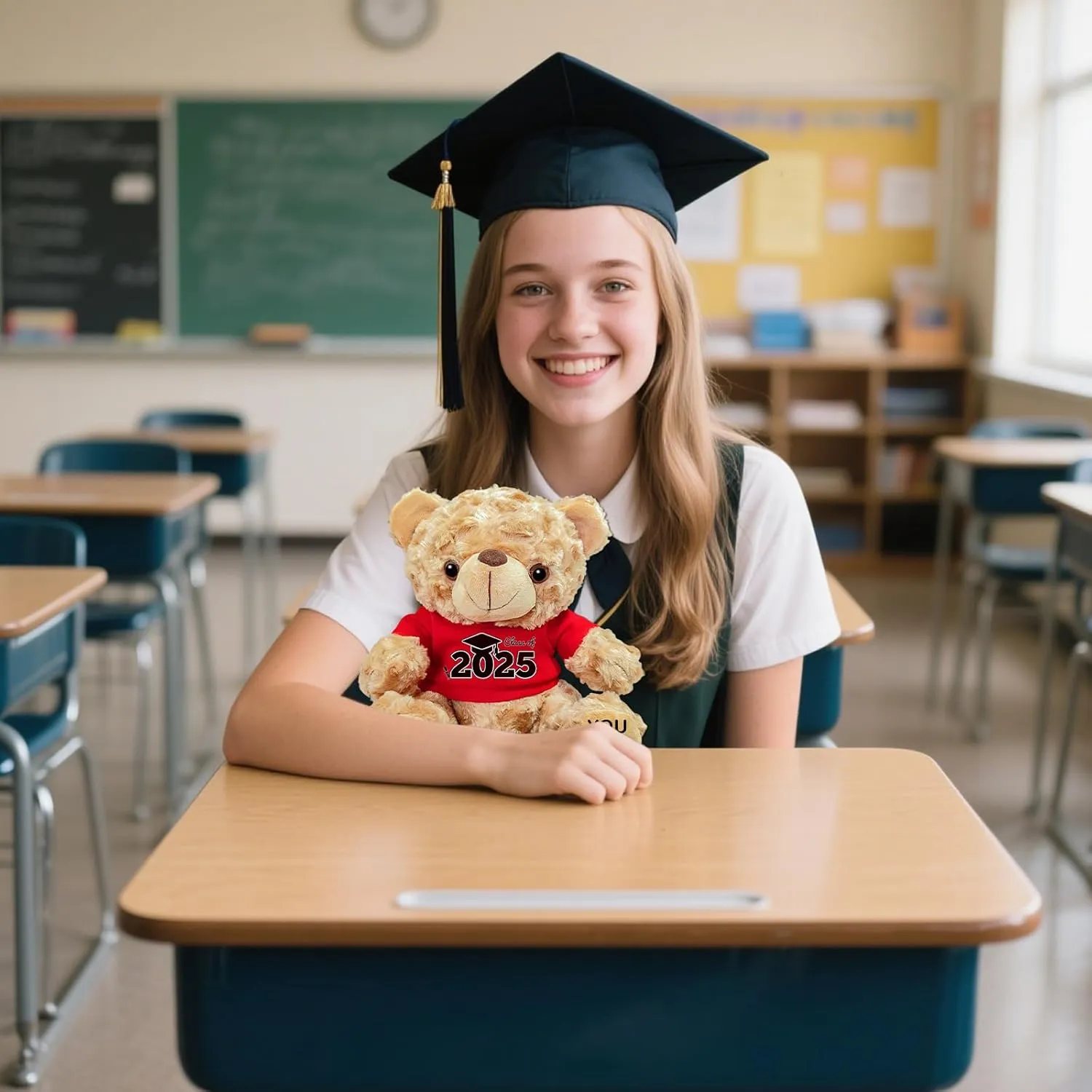 Graduation Bears Class of 2025 Gifts for Her Him Custom Name Year Graduation Stuffed Animal Plush for Kindergarten Preschool High School College Pre K Masters Degree Graduation Gifts (Bear 3#)