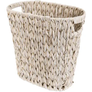GRANNY SAYS Wicker Trash Can, Waterproof Bathroom Trash Can, Wicker Waste Basket for Bathroom, Decorative Boho Trash Can, Waste Basket for Bedroom, Office, 19 Liters/5 Gallons, 1-Pack, Butter Milk