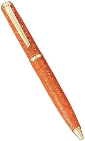 Graphic Image Full Wrap Fine Leather Pen Orange Leather (tm) -