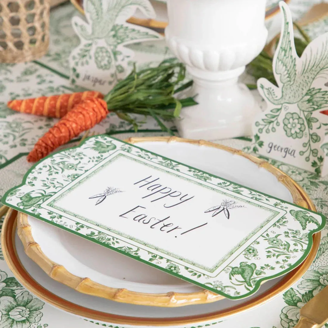 Green Regal Peacock Tablecard, Set of 12