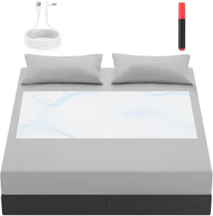 Grounding Sheets, Grounding Mat for Bed, ZORERRY Earth Connected Grounding Sheets, 10% Silver Fiber 90% Cotton Grounded Sheet Mat with Grounding Cord (White, 27"*52")