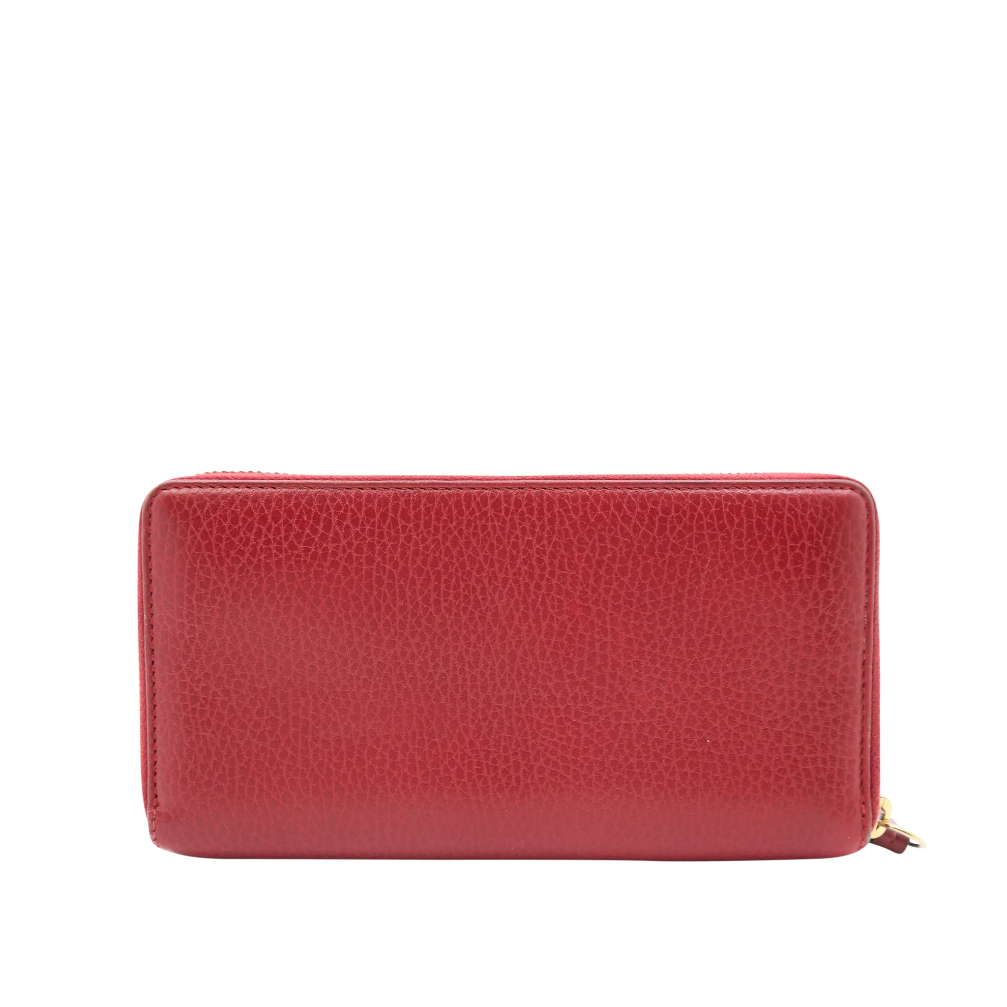 Gucci Red Long Zip Around Wallet