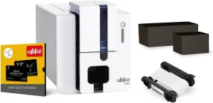 Guest Flex - Card Printing Pack - Durable, Easy-to-Clean, Customizable Buffet Labels - Fast, Monochrome, One-Sided Printing - Includes Printer, Design Software, Black Cards, and White Ribbon