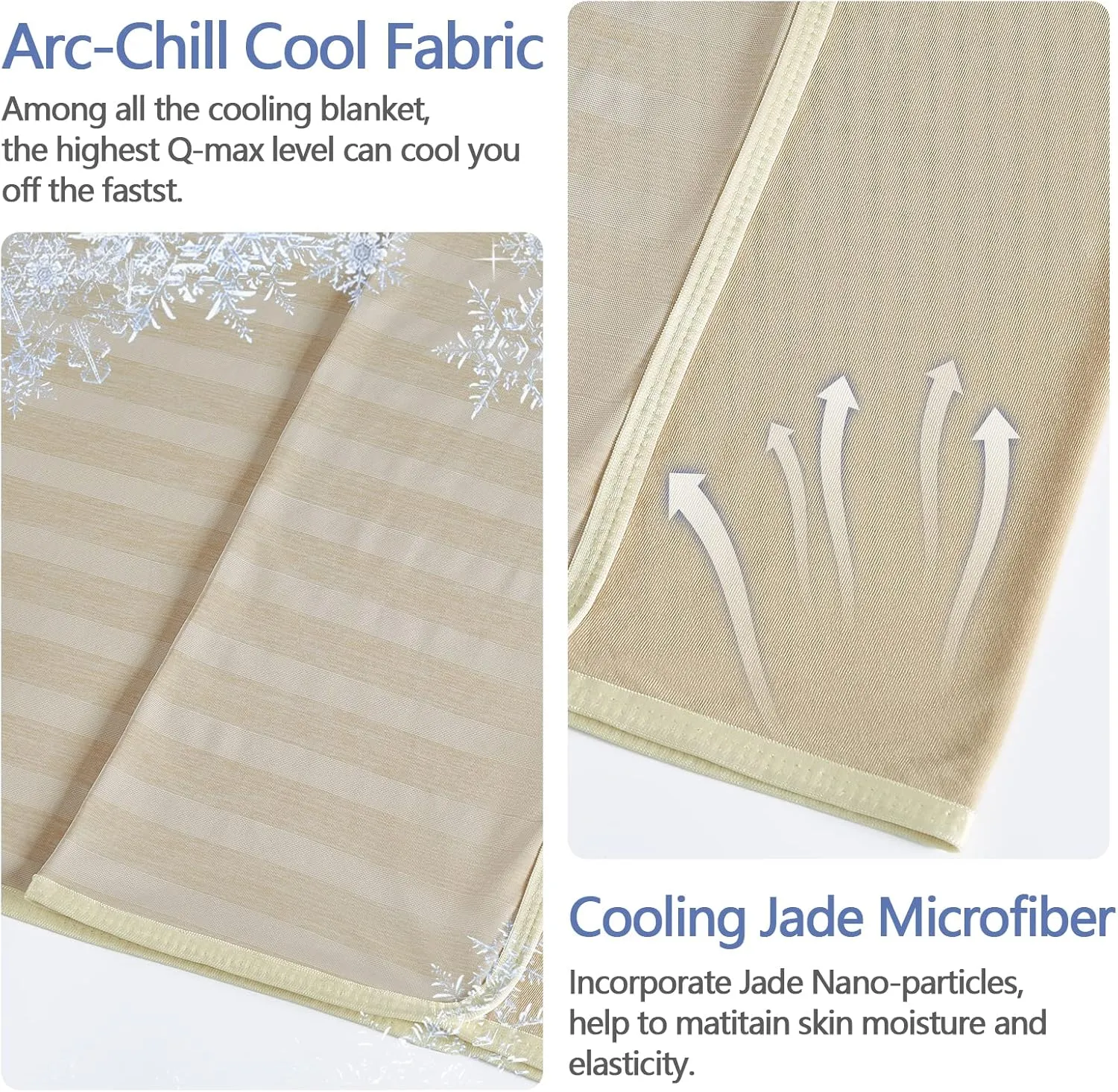 Guohaoi Cooling Throw Blanket for Hot Sleepers,Arc-Chill Q-Max >0.5 Cool Fiber,100% Oeko-Tex Certified Lightweight Summer Cool Blanket for Travel/Outdoor Ultra Cold Breathable,50''x70''