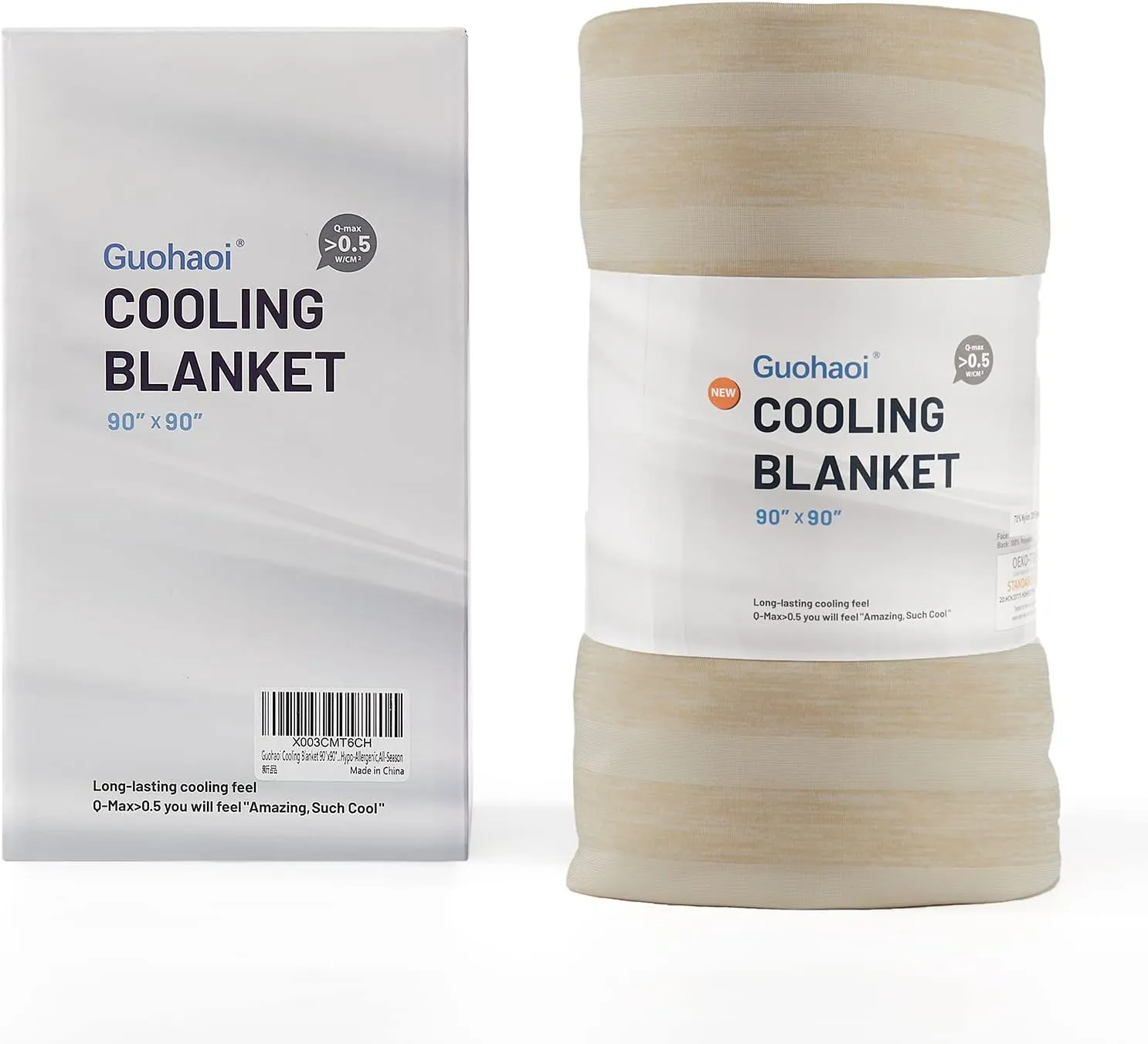 Guohaoi Cooling Throw Blanket for Hot Sleepers,Arc-Chill Q-Max >0.5 Cool Fiber,100% Oeko-Tex Certified Lightweight Summer Cool Blanket for Travel/Outdoor Ultra Cold Breathable,50''x70''