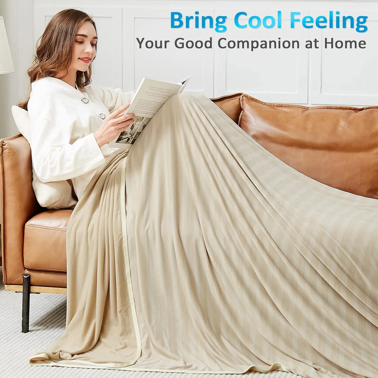 Guohaoi Cooling Throw Blanket for Hot Sleepers,Arc-Chill Q-Max >0.5 Cool Fiber,100% Oeko-Tex Certified Lightweight Summer Cool Blanket for Travel/Outdoor Ultra Cold Breathable,50''x70''