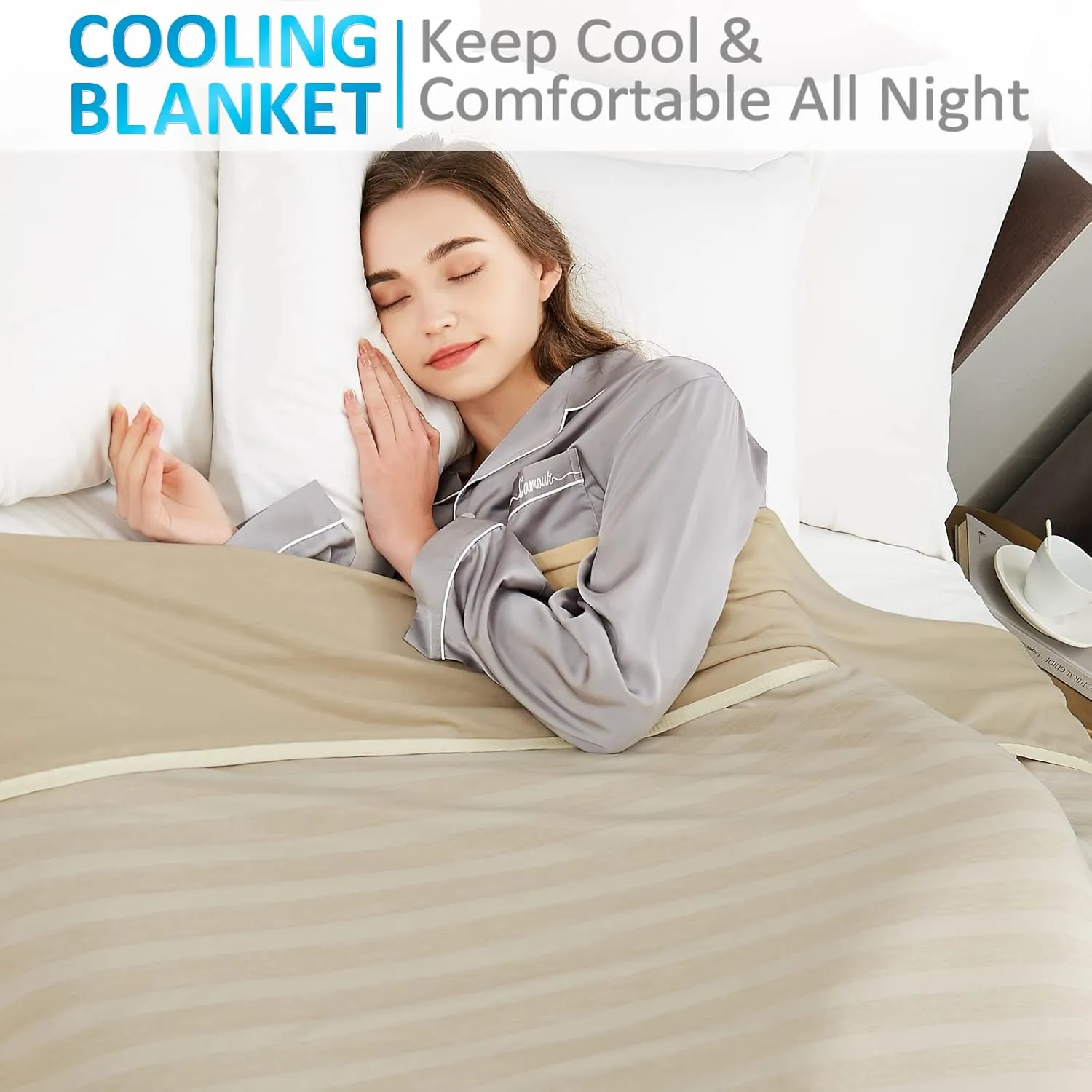 Guohaoi Cooling Throw Blanket for Hot Sleepers,Arc-Chill Q-Max >0.5 Cool Fiber,100% Oeko-Tex Certified Lightweight Summer Cool Blanket for Travel/Outdoor Ultra Cold Breathable,50''x70''