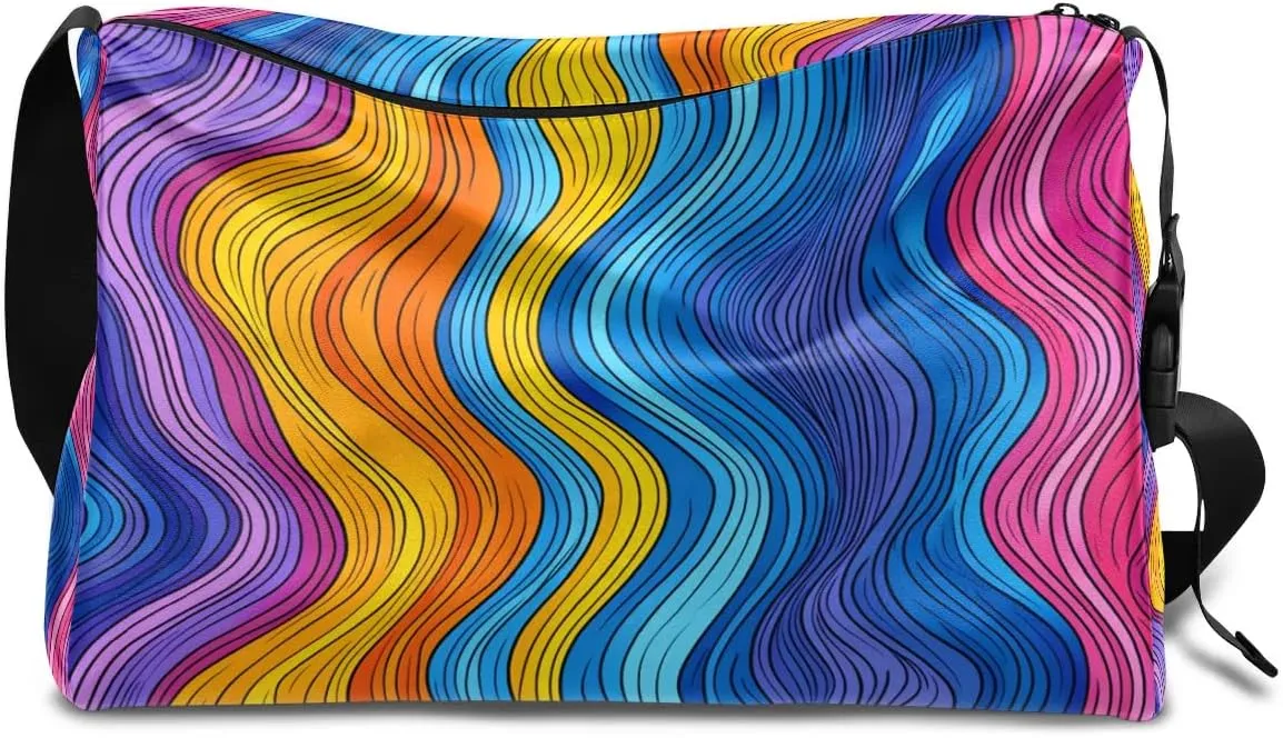 Gym Bags for Men 14.8 Inch Lightweight Carry On Bags for Airplanes Waterproof Duffle Bag for Travel, Abstraction Texture Cute Print