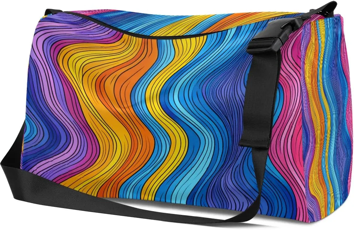 Gym Bags for Men 14.8 Inch Lightweight Carry On Bags for Airplanes Waterproof Duffle Bag for Travel, Abstraction Texture Cute Print