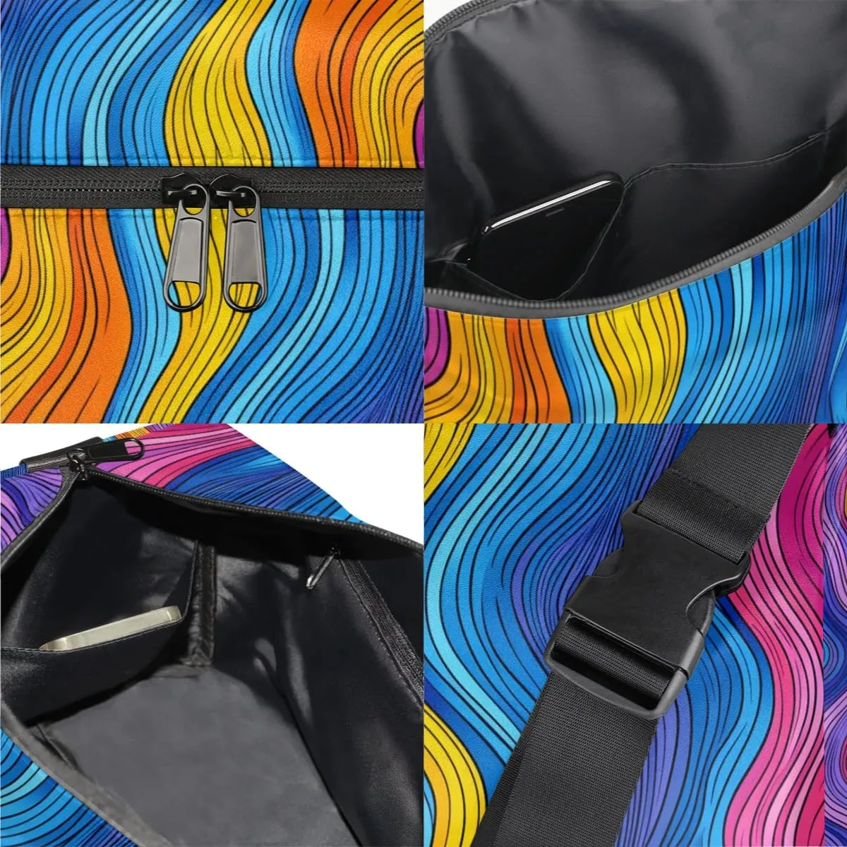 Gym Bags for Men 14.8 Inch Lightweight Carry On Bags for Airplanes Waterproof Duffle Bag for Travel, Abstraction Texture Cute Print