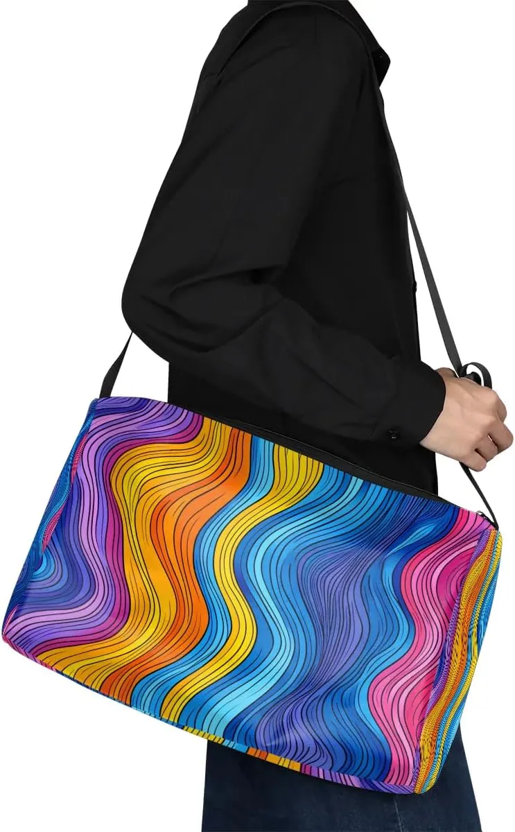Gym Bags for Men 14.8 Inch Lightweight Carry On Bags for Airplanes Waterproof Duffle Bag for Travel, Abstraction Texture Cute Print