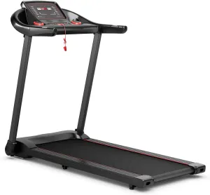 GYMAX Foldable Treadmill, 2.25HP Folding Running Machine with LED Monitor, 12 Preset Programs, APP Control, Speaker & Pulse Sensor, Portable Compact Small Treadmill for Apartment/Home/Gym