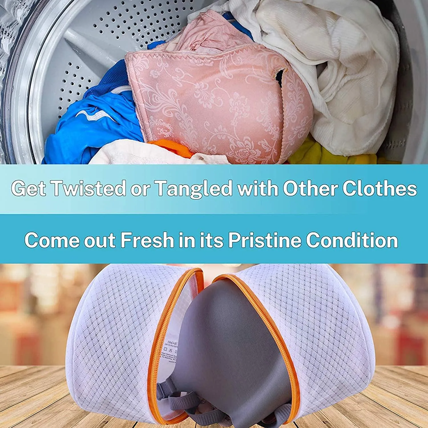 H HOME-MART 7 Pack Mesh Laundry Bags, 1 Extra Large &2 Large &2 Medium & 2 Bra Bags, Washing Machine Wash Bags, Lingerie Wash Bags for Delicate Clothes with Premium Zipper Lock