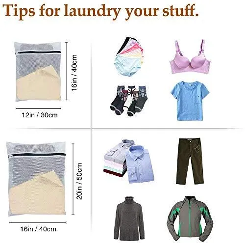 H HOME-MART 7 Pack Mesh Laundry Bags, 1 Extra Large &2 Large &2 Medium & 2 Bra Bags, Washing Machine Wash Bags, Lingerie Wash Bags for Delicate Clothes with Premium Zipper Lock
