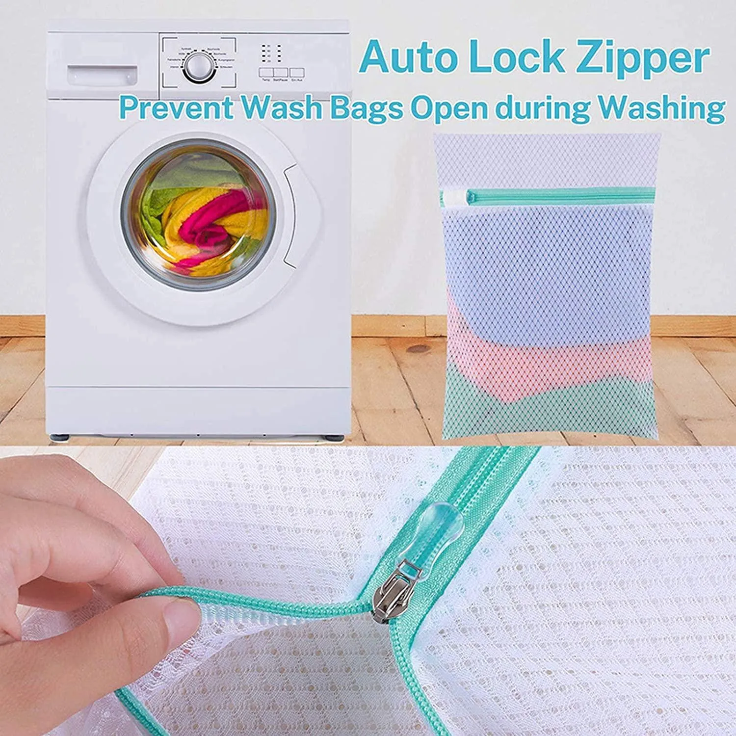 H HOME-MART 7 Pack Mesh Laundry Bags, 1 Extra Large &2 Large &2 Medium & 2 Bra Bags, Washing Machine Wash Bags, Lingerie Wash Bags for Delicate Clothes with Premium Zipper Lock