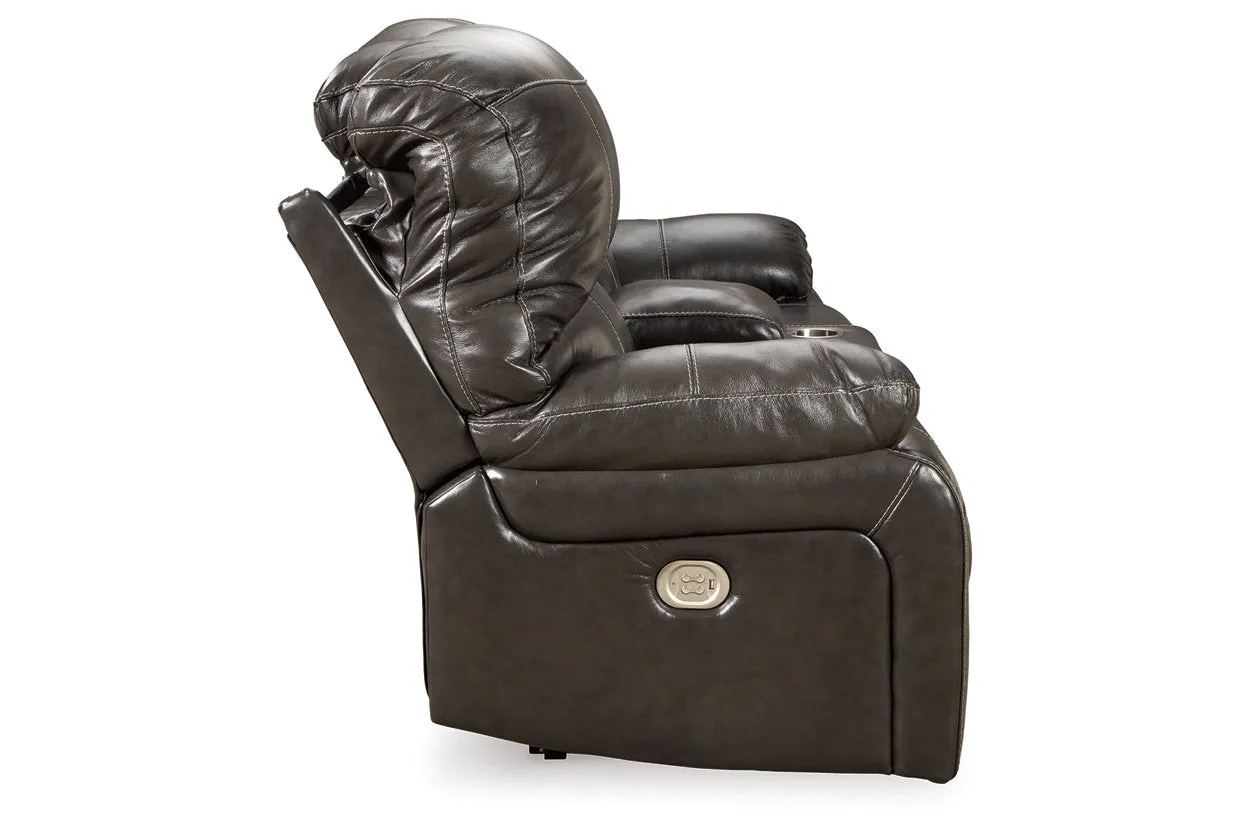 Hallstrung Power Reclining Loveseat with Console - U5240318