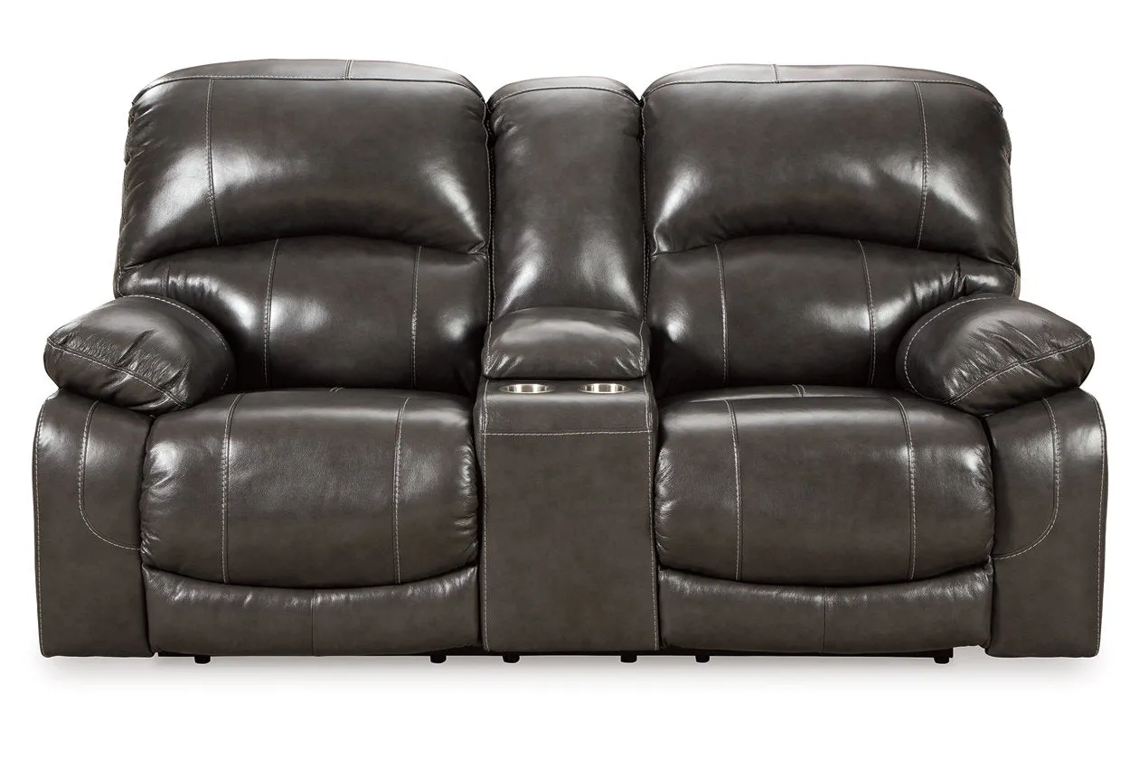 Hallstrung Power Reclining Loveseat with Console - U5240318
