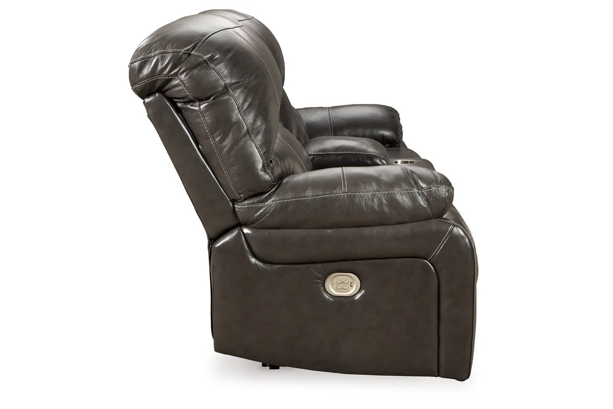 Hallstrung Power Reclining Loveseat with Console - U5240318