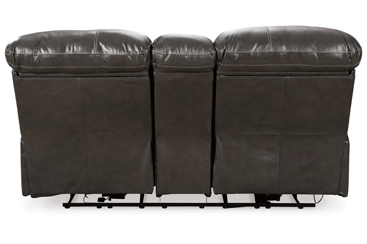 Hallstrung Power Reclining Loveseat with Console - U5240318