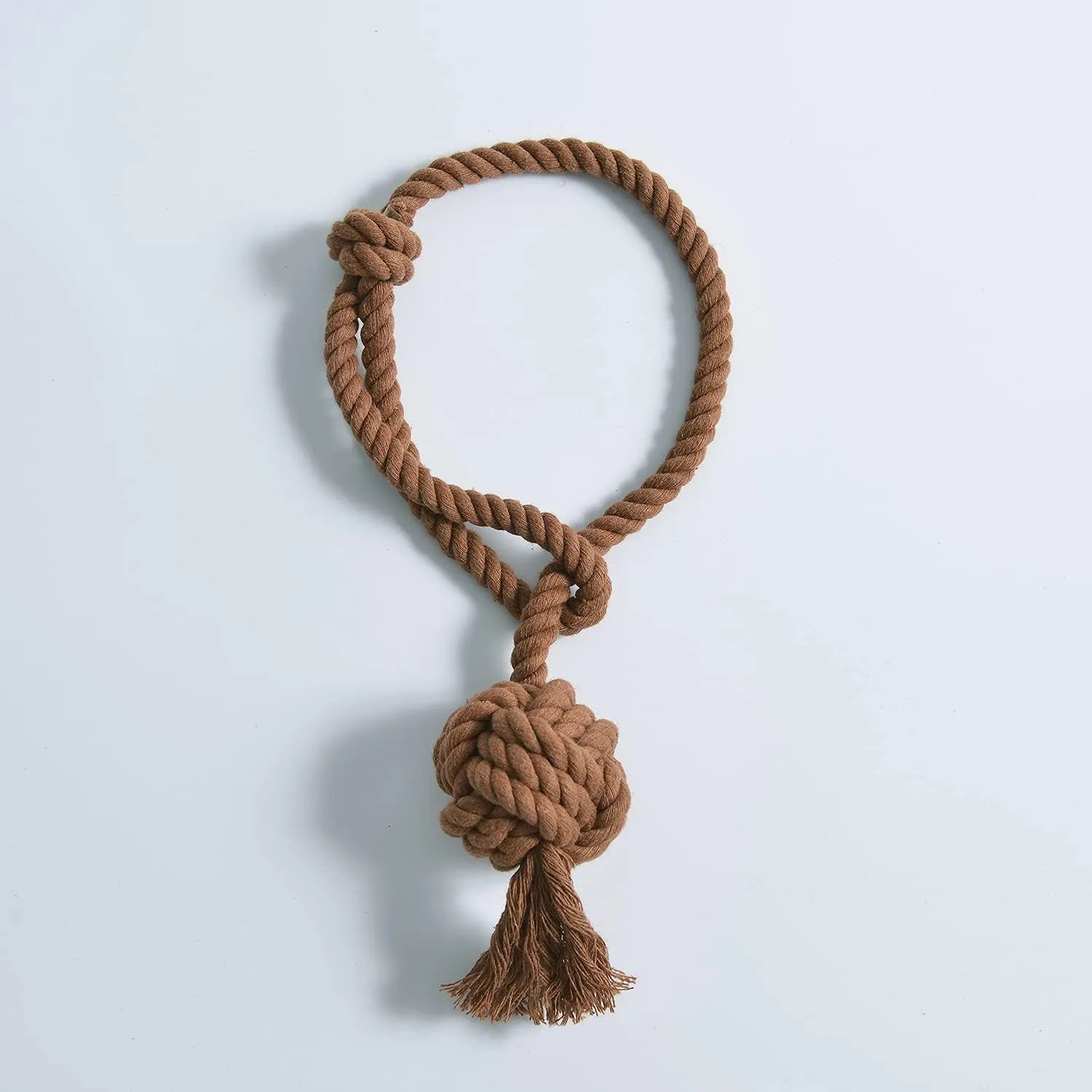 Hand Knitting Curtain Tiebacks Rope for Draperies - Decorative Rustic Holdbacks, Rope Holdbacks Holders for Sheer Curtain and Outdoor Curtain(Set of 4, Coffee)