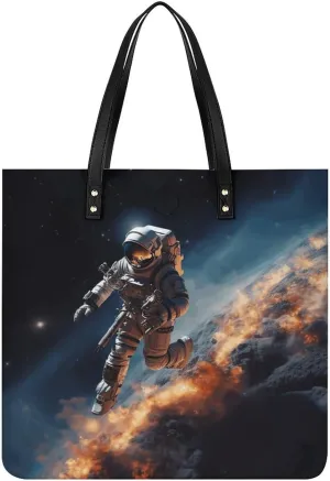 Handbags, Astronaut Flying in Space Printed Handbags,fashion Handbags,travel Handbags,computer Handbags,cute Shoulder Bags