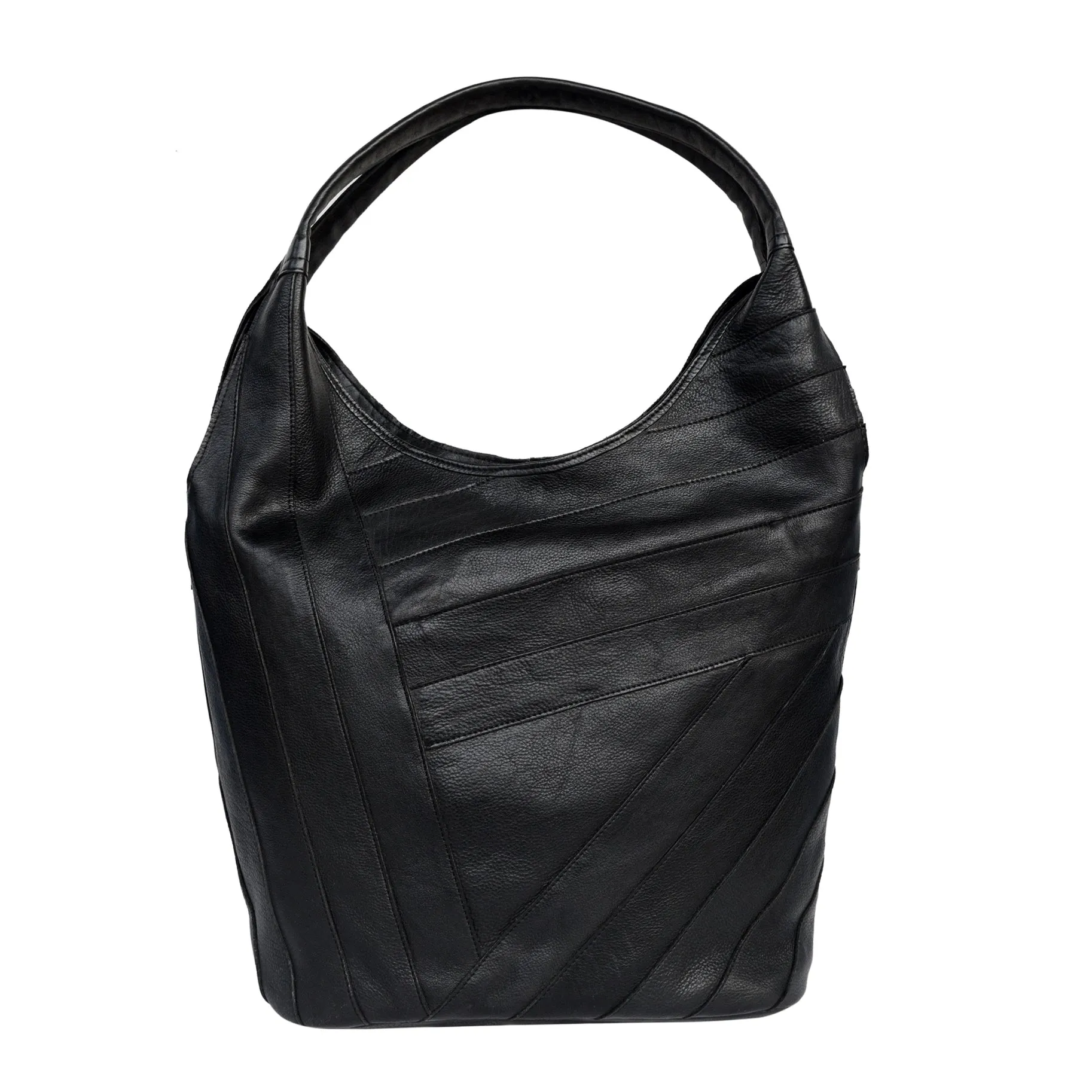 Handcrafted Kiki Leather Shoulder Bag in Black