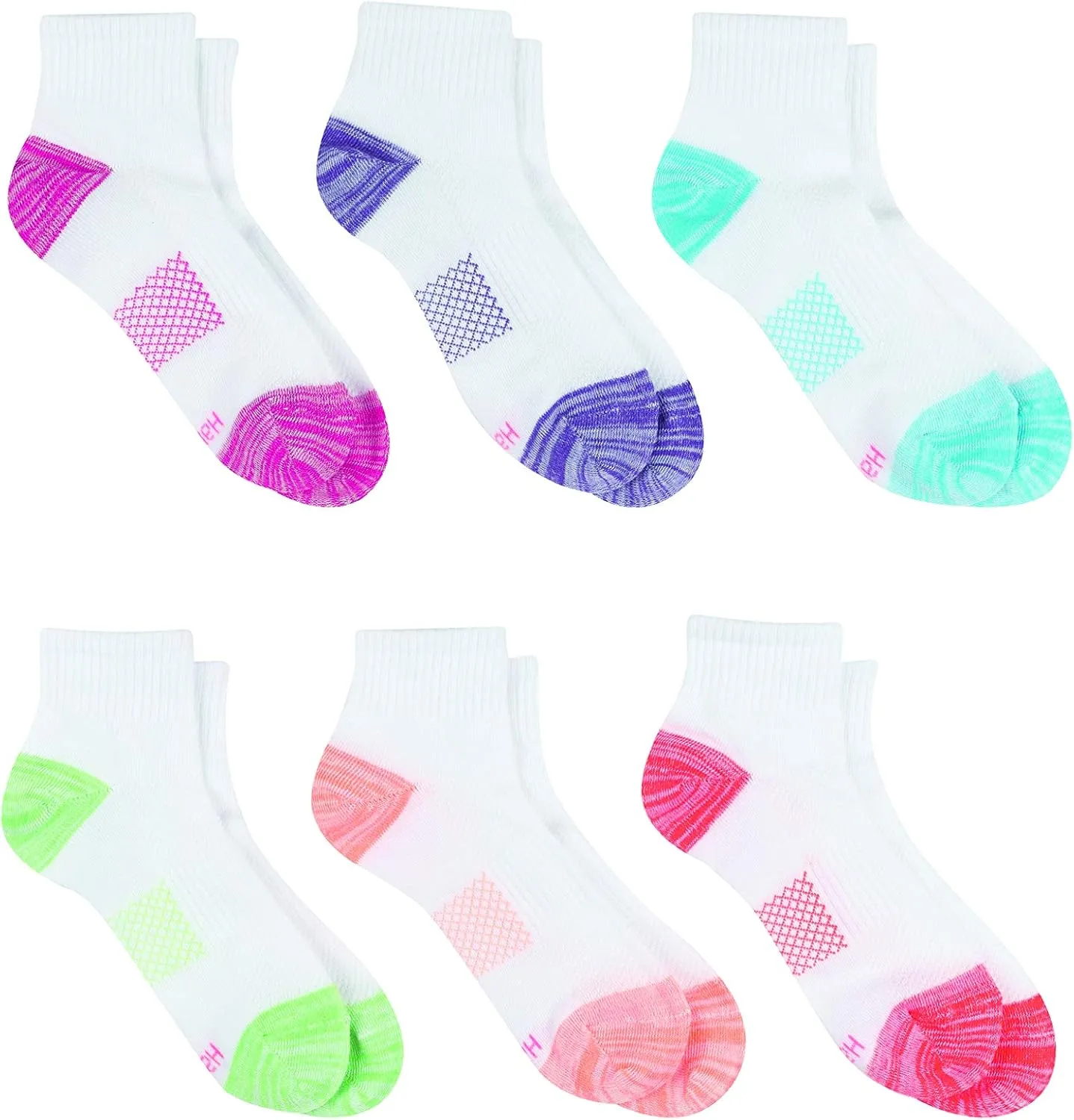 Hanes Women's 6-Pair Lightweight Breathable Ventilation Ankle Socks