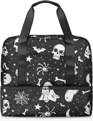 Happy Halloween Themed Travel Duffel Bag Dry Wet Separated Sports Tote Travel Duffle Bag Gym Workout Bag Women Travel Duffel Bag for Women, Travel, Gym, Work
