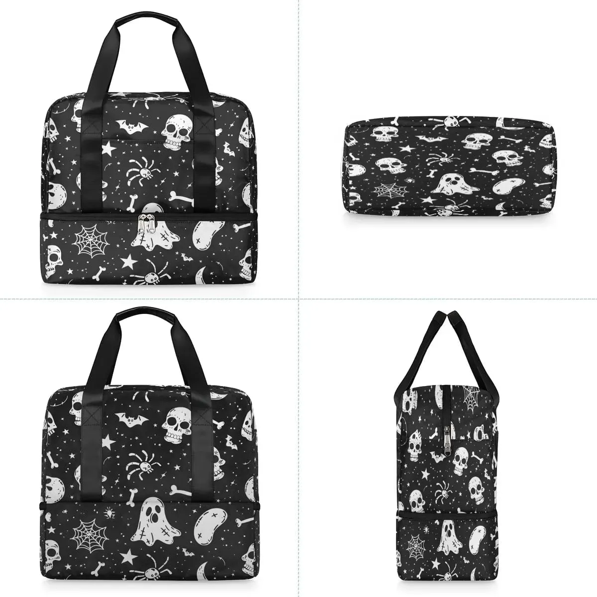Happy Halloween Themed Travel Duffel Bag Dry Wet Separated Sports Tote Travel Duffle Bag Gym Workout Bag Women Travel Duffel Bag for Women, Travel, Gym, Work