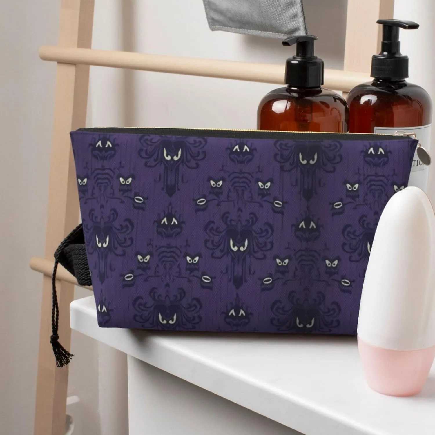 Haunted Mansion Cosmetic Bag Travel Makeup Bag Organizer Toiletry Bag with Zipper Storage Pouch Coin Purse Brushes for Women Girls Gifts
