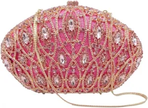 HBJWOV Dress Banquet Clutch Bag Handmade Dinner Bag Metal Hard Box Rhinestone Bag