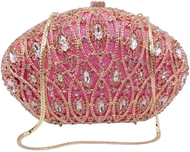 HBJWOV Dress Banquet Clutch Bag Handmade Dinner Bag Metal Hard Box Rhinestone Bag