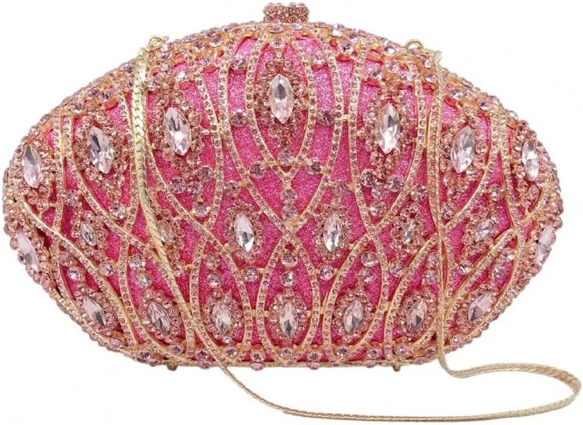 HBJWOV Dress Banquet Clutch Bag Handmade Dinner Bag Metal Hard Box Rhinestone Bag