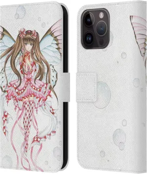 Head Case Designs Officially Licensed Nene Thomas Pink Champagne Anime Fairies Leather Book Wallet Case Cover Compatible with Apple iPhone 15 Pro Max