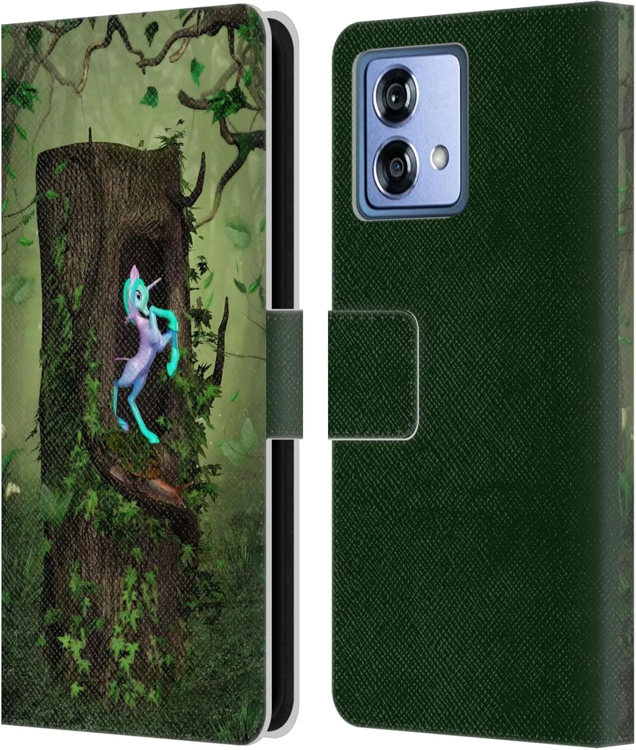 Head Case Designs Officially Licensed Simone Gatterwe Secret Wood Lands and Places Leather Book Wallet Case Cover Compatible with Motorola Moto G84 5G
