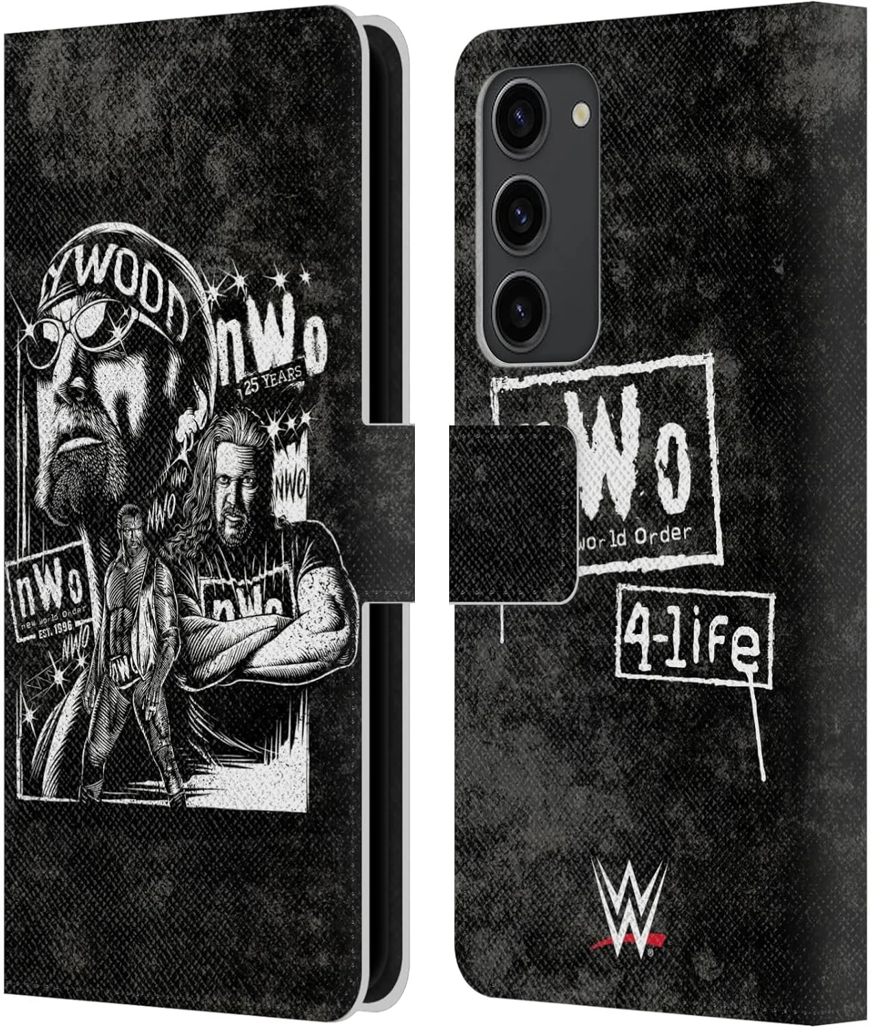 Head Case Designs Officially Licensed WWE Fathead Superstar NWO Leather Book Wallet Case Cover Compatible with Samsung Galaxy S23  5G