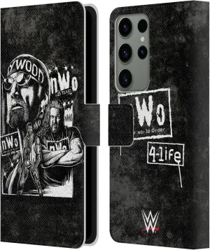 Head Case Designs Officially Licensed WWE Fathead Superstar NWO Leather Book Wallet Case Cover Compatible with Samsung Galaxy S23 Ultra 5G
