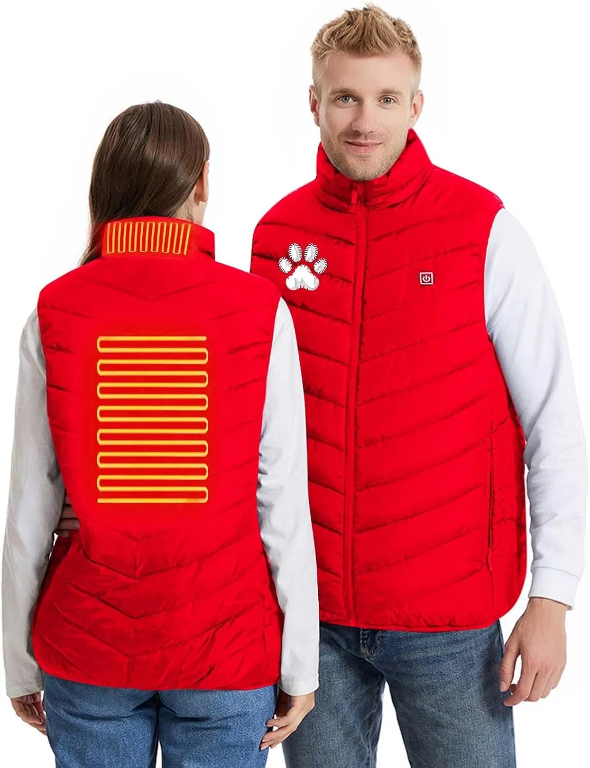 Heated Jacket For Women And Men Print Coat With 2 Heating Zones Controlled Temperature Thickened Unisex Heated Vests