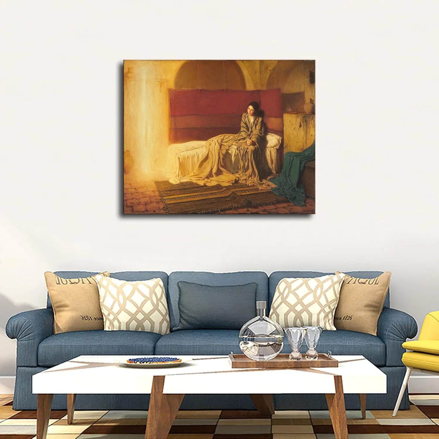 Henry Ossawa Tanner The Annunciation Poster Canvas Art Print Painting Wall Decoration Picture Modern Decorative Aesthetic Bedroom Decoration Poster (8×10inch,Framed)