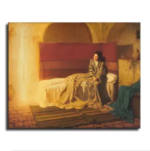 Henry Ossawa Tanner The Annunciation Poster Canvas Art Print Painting Wall Decoration Picture Modern Decorative Aesthetic Bedroom Decoration Poster (8×10inch,Framed)