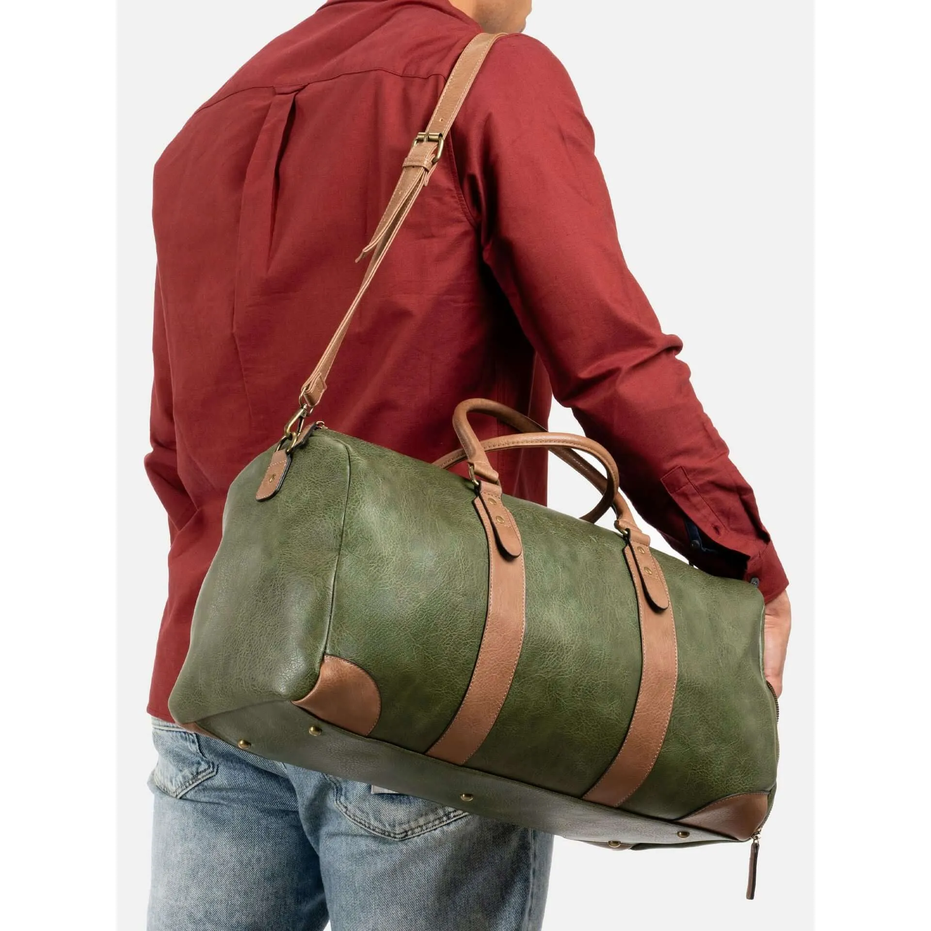 Herling green synthetic unisex Travel bags