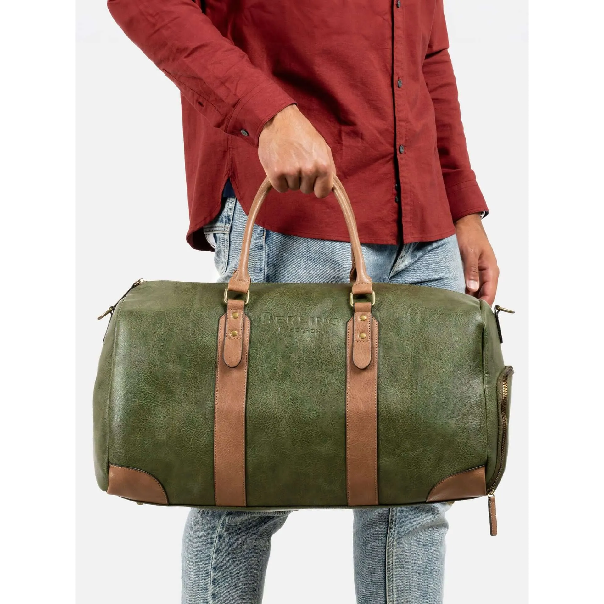 Herling green synthetic unisex Travel bags