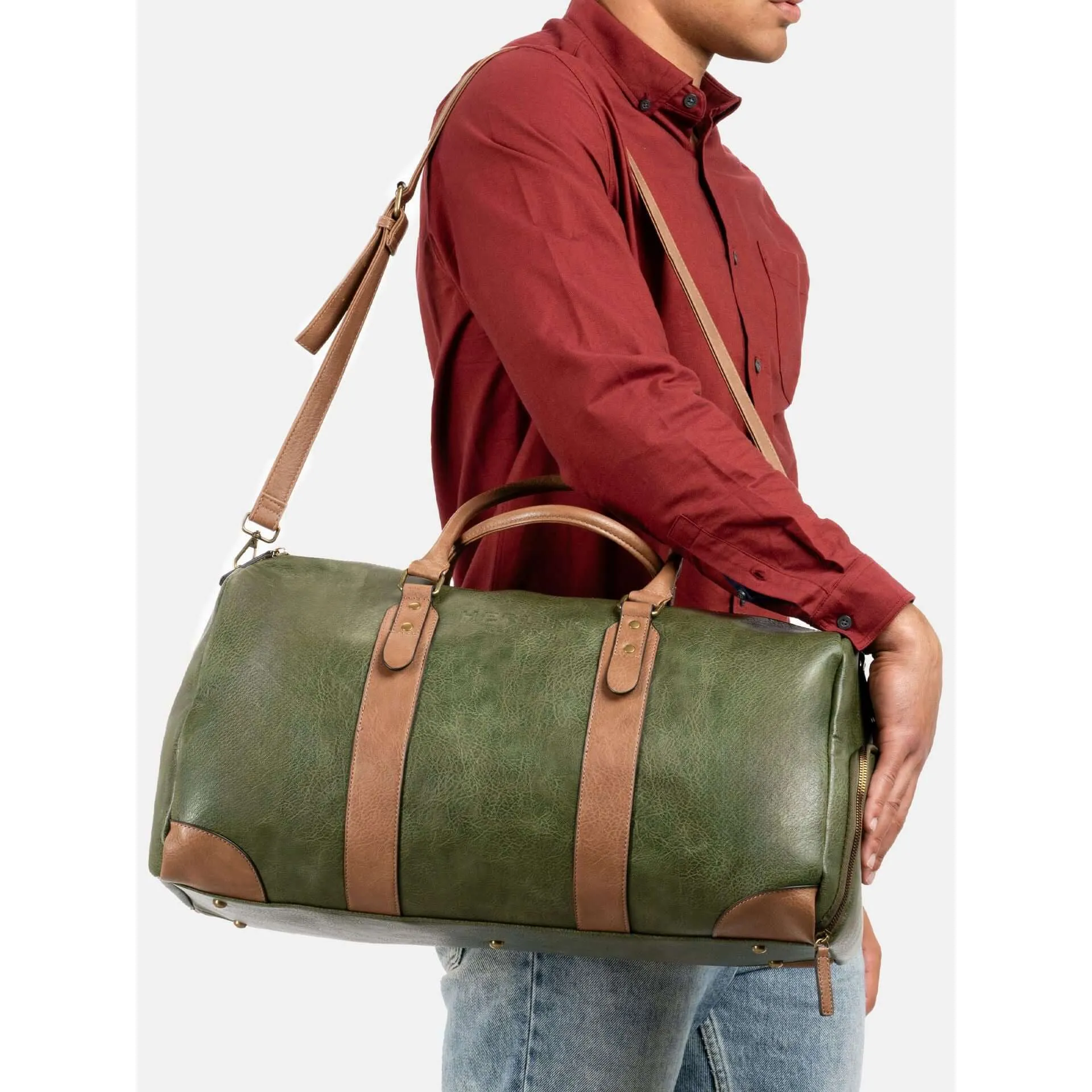 Herling green synthetic unisex Travel bags