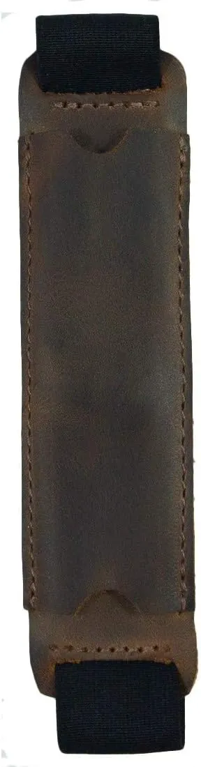 Hide & Drink, Leather Pen Case w/Elastic Band, Fits (6 to 7 in.) Tall Notebooks/Pencil Sleeve/Pen Pouch/Pen Holster, Handmade :: Bourbon Brown